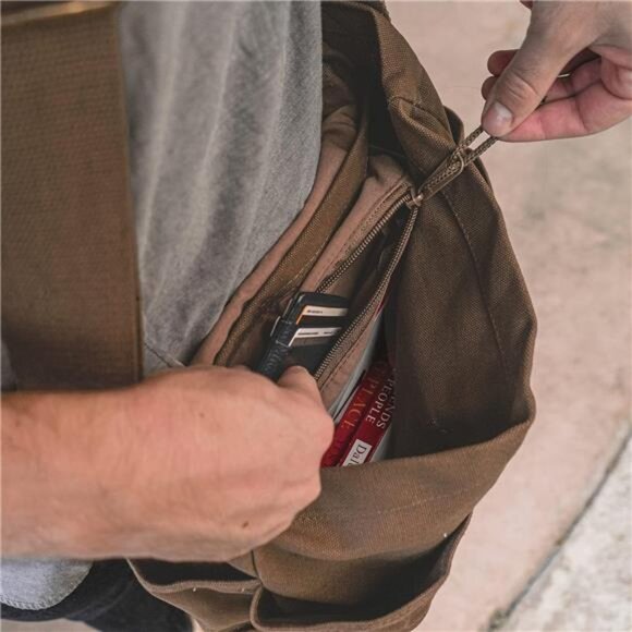 Vintage Messenger Bag Cotton Canvas Shoulder Bag Laptop School Travel Bag - Picture 5 of 8